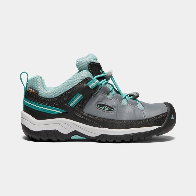 Buy Keen Targhee Waterproof Kids Hiking Shoes Grey/Turquoise (5871-EBRLG)